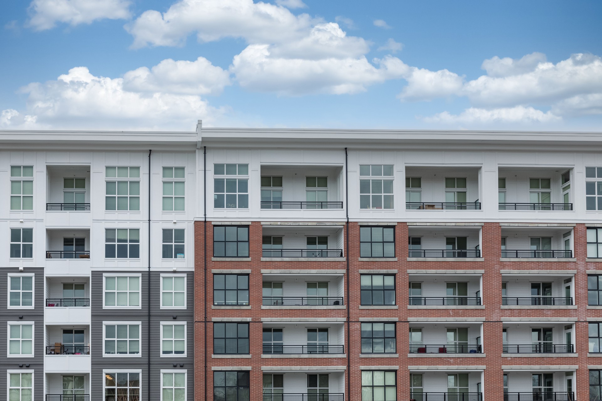 New Modern House Apartment Buildings in Vancouver BC. Canadian modern residential architecture. Real estate.